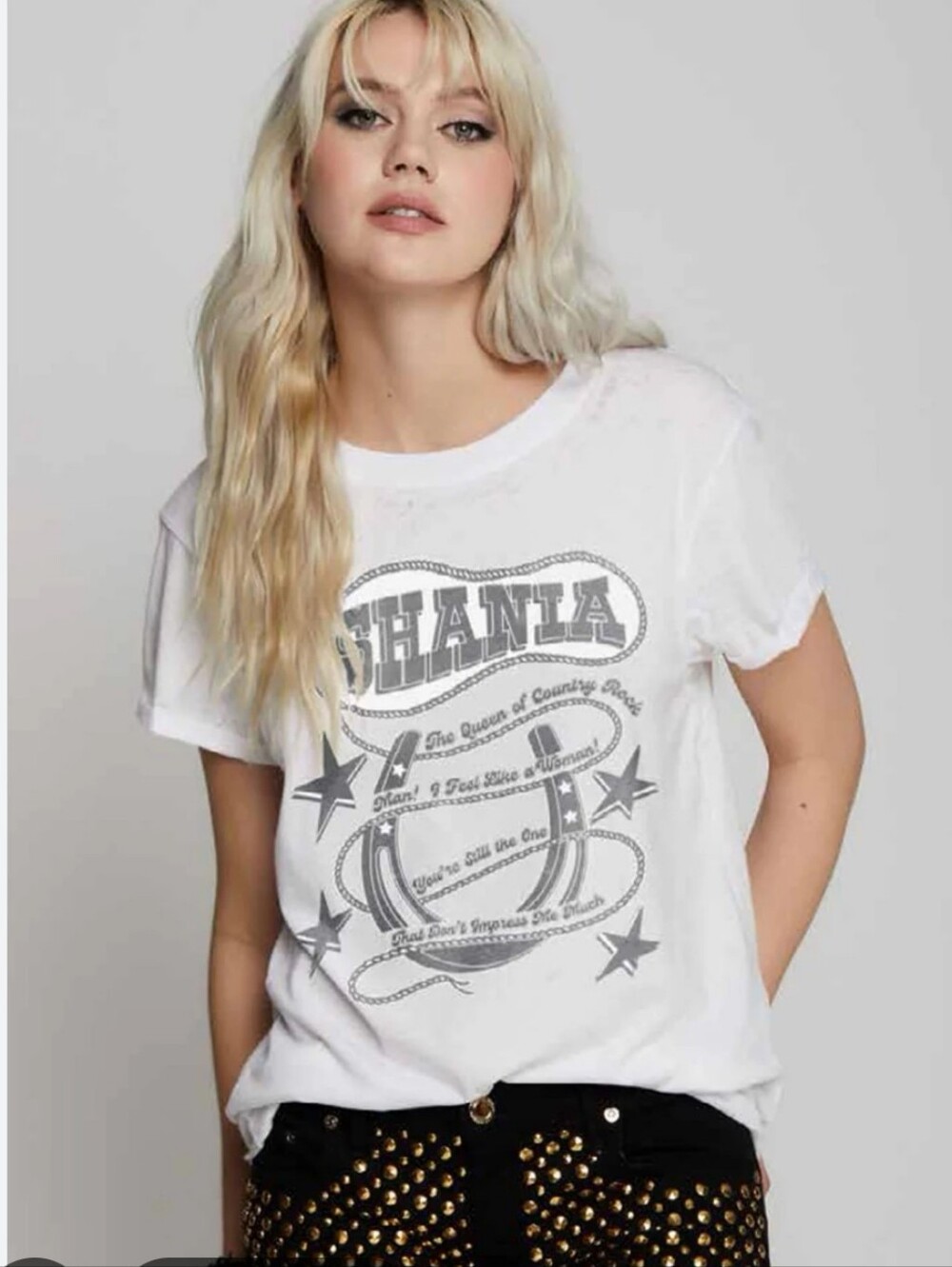 Recycled Karma White Shania Graphic Tee